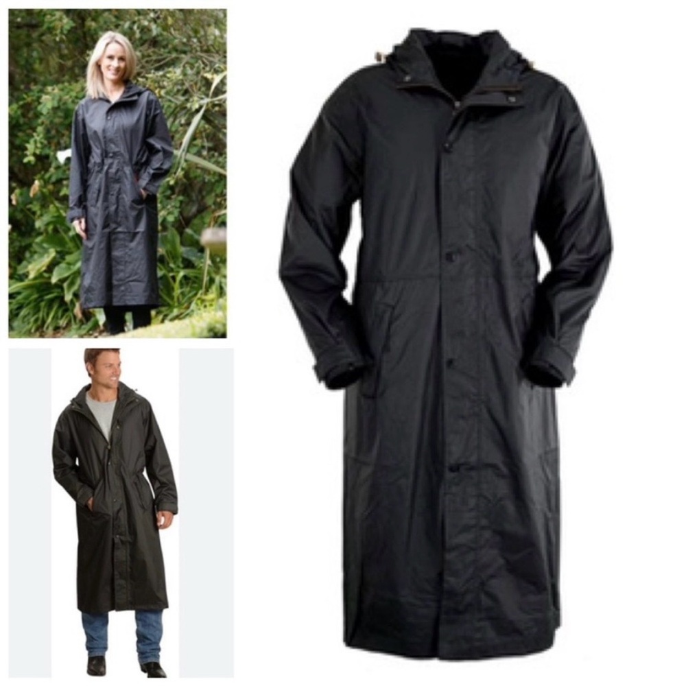 Outback Trading Packable Waterproof Rain Duster Jacket Black XL Oversized Unisex